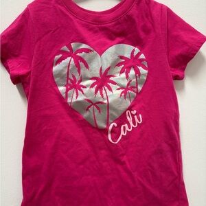 btween Fuchsia Heart Palm Tree Tee